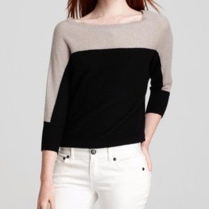 BCBGMaxAzria Kinsly Colorblock Sweater Black Gray Size XS
